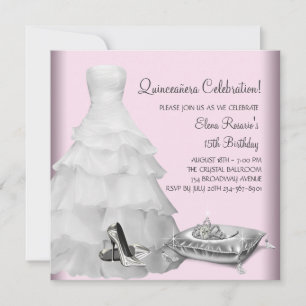 Rosa Ballkleid High Heels Rosa Quinceanera Einladung