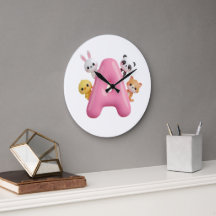 Rosa Ballon Buchstabe A Waldtiere Kinder 