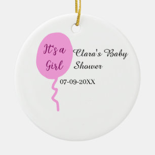 Rosa Ballon es ist ein Mädchen Dusche hinzufügen N Keramik Ornament