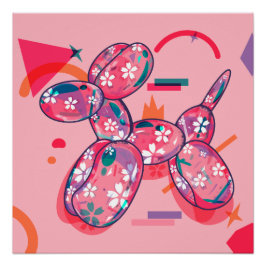 Rosa Ballonhund Poster