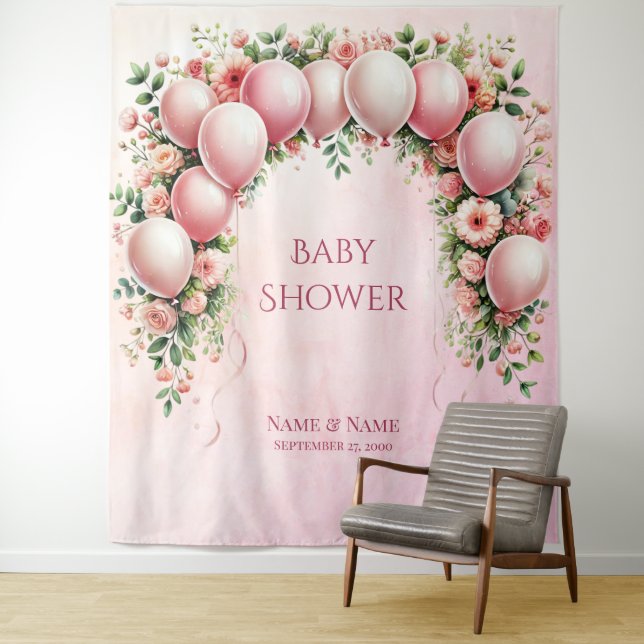 Rosa Balloons Hintergrund Wandteppich (Beispiel)