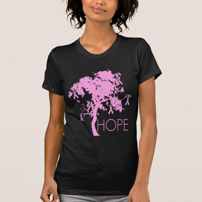 Rosa Band-Baum der Hoffnung T-Shirt (Vorderseite)