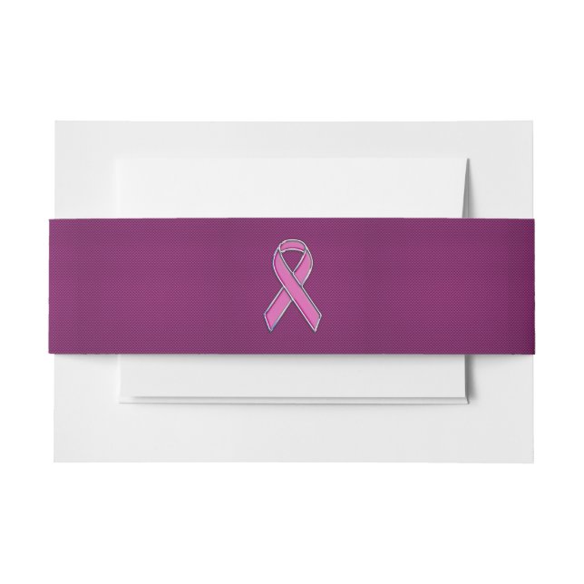 Rosa Band-Bewusstsein Fuchsia Carbon Fibre Einladungsbanderole (Vorderseite Beispiel)