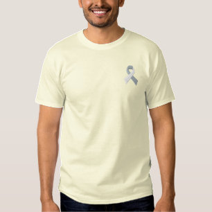 Rosa Band - Brustkrebs-Bewusstsein Besticktes T-Shirt