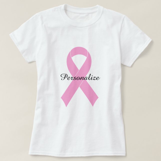 Rosa Band Brustkrebs-Bewusstsein für Shirt (Design vorne)