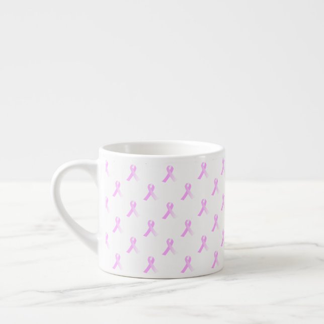 Rosa Band-Brustkrebs-Bewusstseinespresso-Tasse Espressotasse (Links)