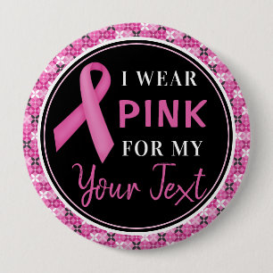Rosa Band Brustkrebs-Bewusstseins-Design Button
