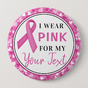 Rosa Band Brustkrebs-Bewusstseins-Design Button