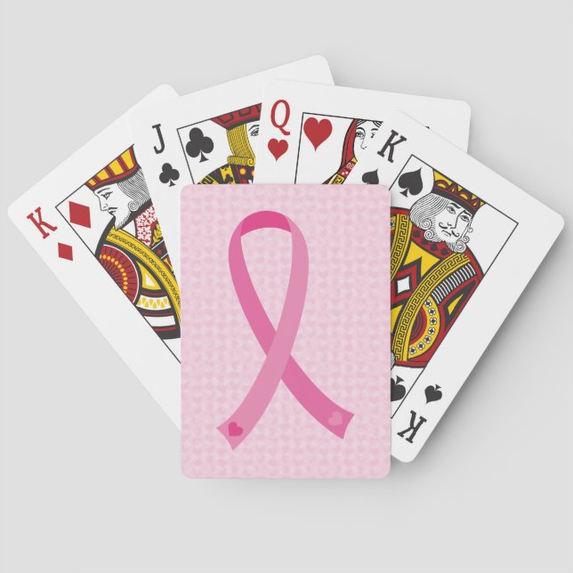 Rosa Band-Brustkrebs-Bewusstseins-Spielkarten Spielkarten (Rückseite)
