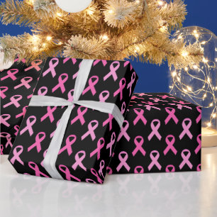 Rosa Band Brustkrebs-Bewusstseinsmuster Geschenkpapier