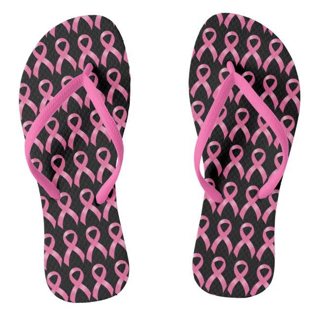 Rosa Band-Brustkrebs Flip Flops (Fußbett)