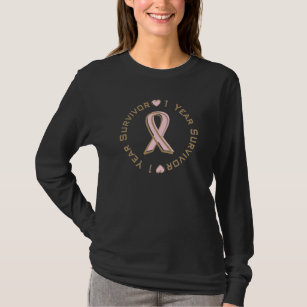 Rosa Band-Brustkrebs-Überlebender 1-jährig T-Shirt