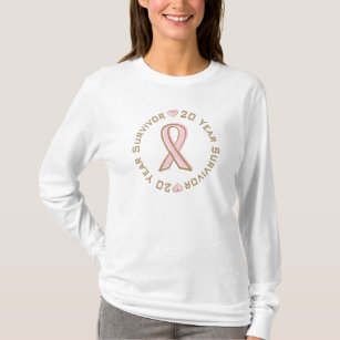 Rosa Band-Brustkrebs-Überlebender 20 Jahre T-Shirt