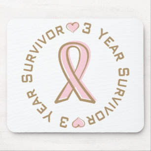 Rosa Band-Brustkrebs-Überlebender 3 Jahre Mousepad