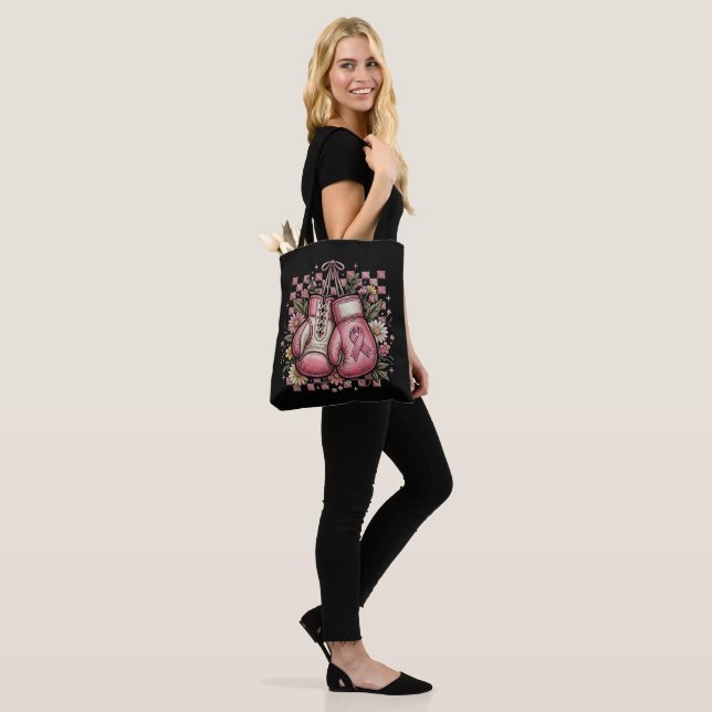 Rosa Band Brustkrebsbewusstsein  Tasche (Am Model)
