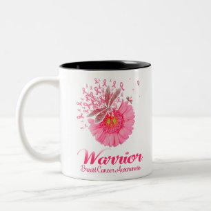 Rosa Band Dragonfly Sonnenblume Krieger Brust Zweifarbige Tasse