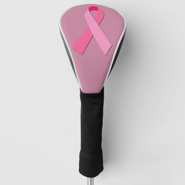 Rosa Band für Brustkrebs-Bewusstsein Golf Headcover (Vorderseite)