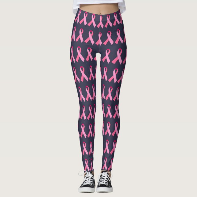 Rosa Band für Brustkrebs-Bewusstseins-Mitternacht Leggings (Vorderseite)
