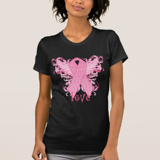 Rosa Band-Liebe-Flügel T-Shirt