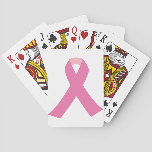 Rosa Band mit Brustkrebsbewusstsein Spielkarten (Rückseite)