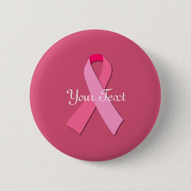 Rosa Band mit kundenspezifischem Text Button (Vorderseite)