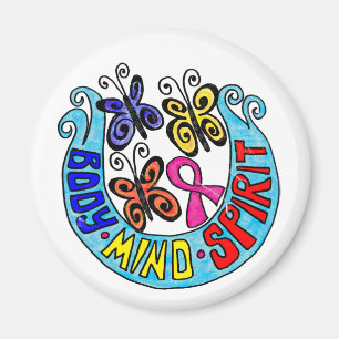 Rosa Band mit Schmetterlingen und Magnet