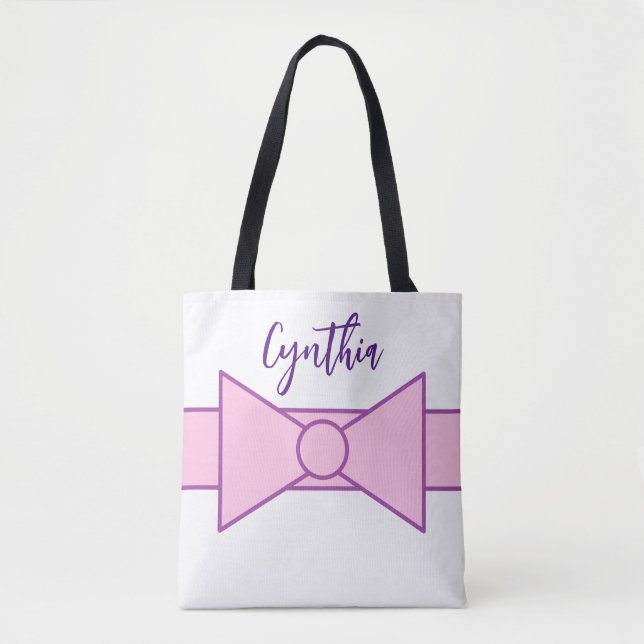 Rosa Band mit Weiß: Tasche (Vorderseite)