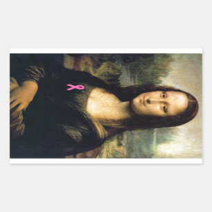 Rosa Band Mona Lisa Rechteckiger Aufkleber