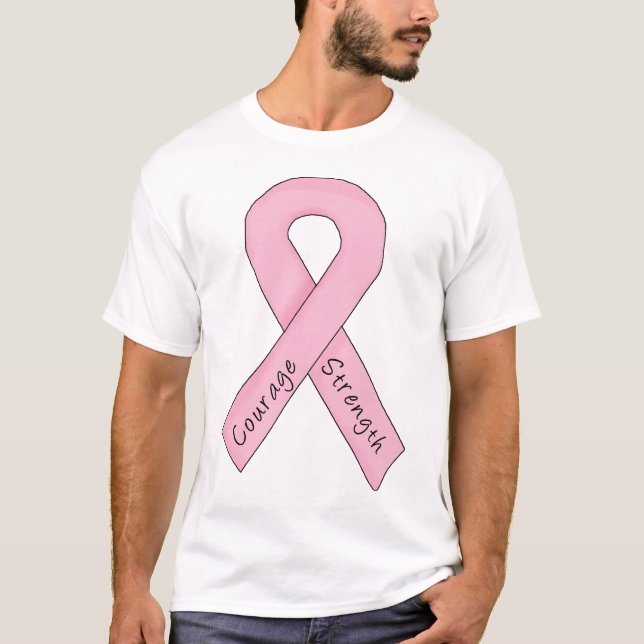 Rosa Band-Mut-Stärke T-Shirt (Vorderseite)