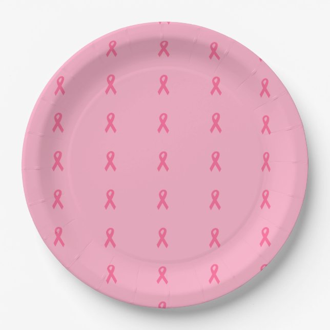 "Rosa Band-" Papier-Teller Pappteller (Vorderseite)