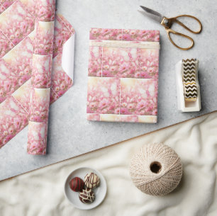 Rosa Band-Schmetterlinge im Garten Geschenkpapier