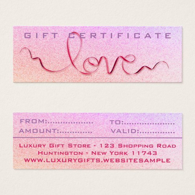 Rosa Band und Glitzer Liebe Sparkle Niedlich Girl- (Vorne & Hinten)
