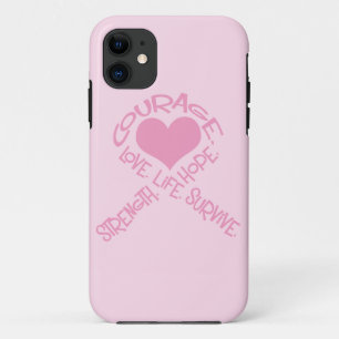 Rosa Band von Worten Brustkrebs iPhone 5 Fall Case-Mate iPhone Hülle