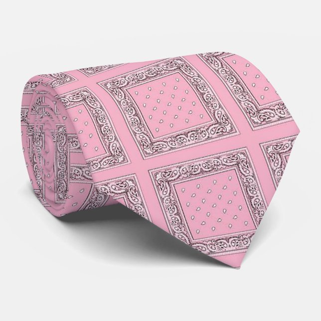 Rosa Bandana-Druck-Hals-Krawatte Krawatte (Gerollt)
