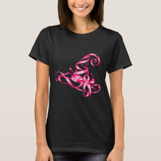 Rosa Banden Hexenhut Brustkrebsbewusstsein T-Shirt