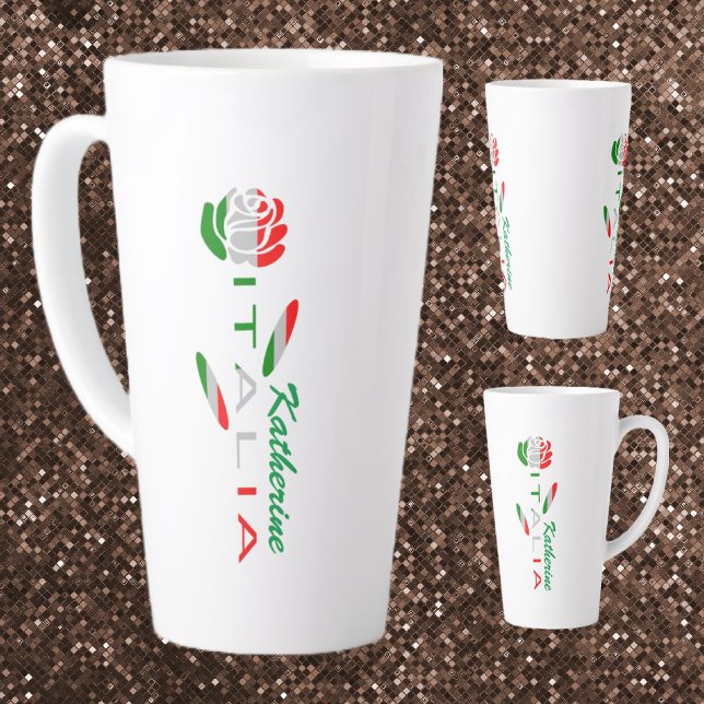 Rosa Bandiera Italiana con Italiana Personalisiert Milchtasse (Von Creator hochgeladen)