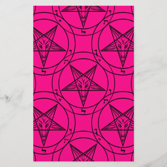 rosa Baphomet Briefpapier (Vorderseite)