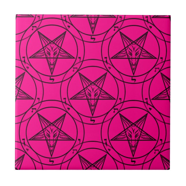 rosa Baphomet Fliese (Vorderseite)