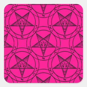 rosa Baphomet Quadratischer Aufkleber