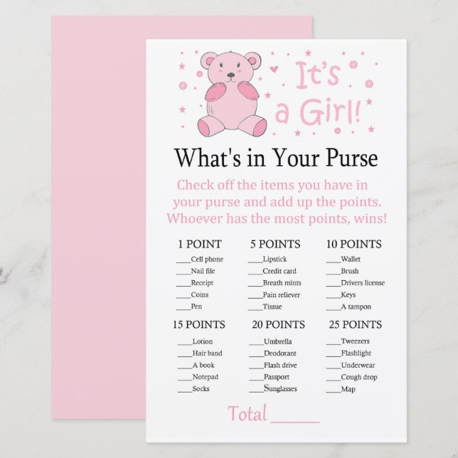 Rosa Bär Was ist in deinem Handyspiel? (Vorne/Hinten)