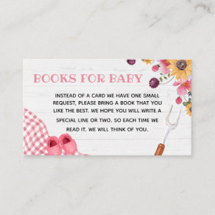 Rosa Barbeque-Baby-Shower-Bücher für Baby Begleitkarte