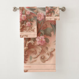 Rosa Barock Rokoko Blume Morris Badhandtuch Set