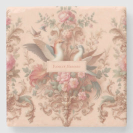 Rosa Barock Rokoko Blume Morris Steinuntersetzer