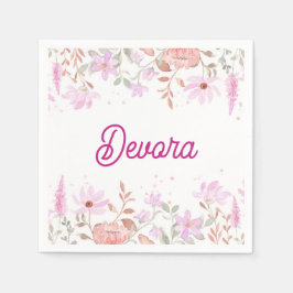 Rosa Bas mitzva Serviette mit Namen