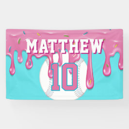 Rosa Baseball-Drip-Birthday Banner