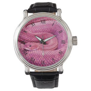Rosa Basilisk-Klapperschlange Armbanduhr