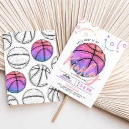 Rosa Basketball Einladung zum Geburtstag