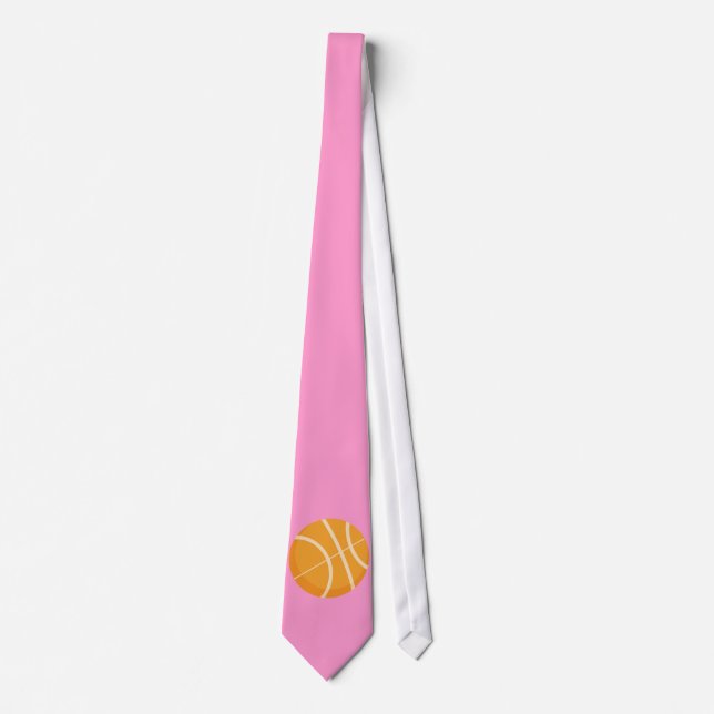 Rosa Basketball Krawatte (Vorderseite)