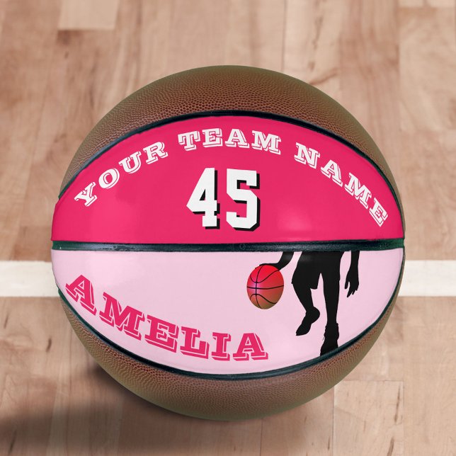 Rosa Basketball mit Teamname (Von Creator hochgeladen)