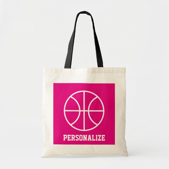 Rosa Basketballtasche für Mädchenteam und Coach Tragetasche (Vorne)